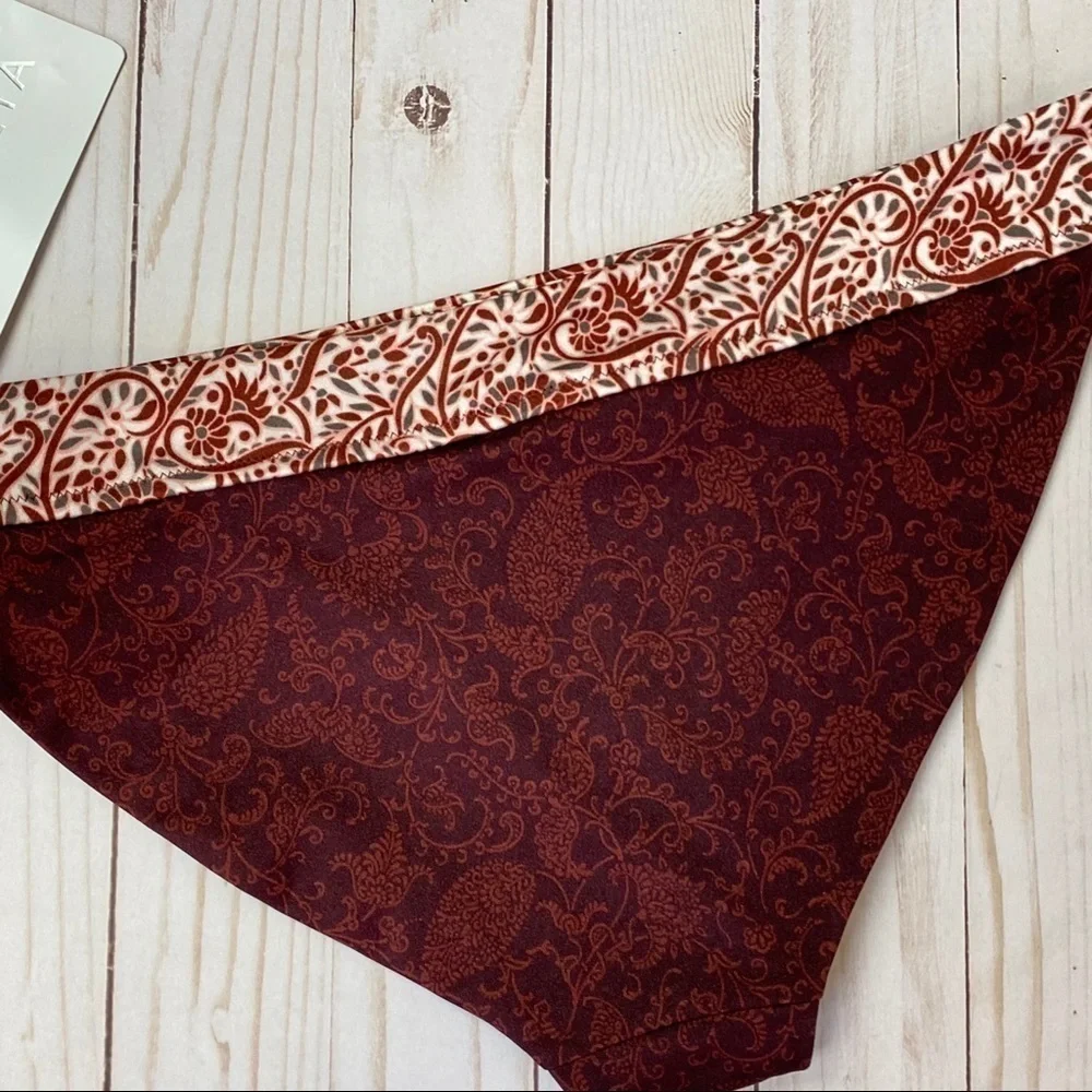 Athleta Aqualuxe‎ Batik Mid Rise Bikini Bottoms Size Small Women